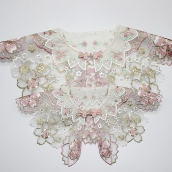 Cross-border Chinese style pink beaded Hanfu horse skirt cloud shoulder retro style shawl fake collar