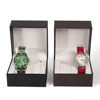 Hot-Selling Pu Leather Double Pillow Watch Box, High-End Couple Watch Box, Flip Watch Packaging Box, Cross-Border