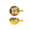 Bohemian Ceramic Handle Bowl Home Creative Fruit Salad Bowl with Handle Instant Noodle Bowl Oven Baking Bowl Anti-Scalding