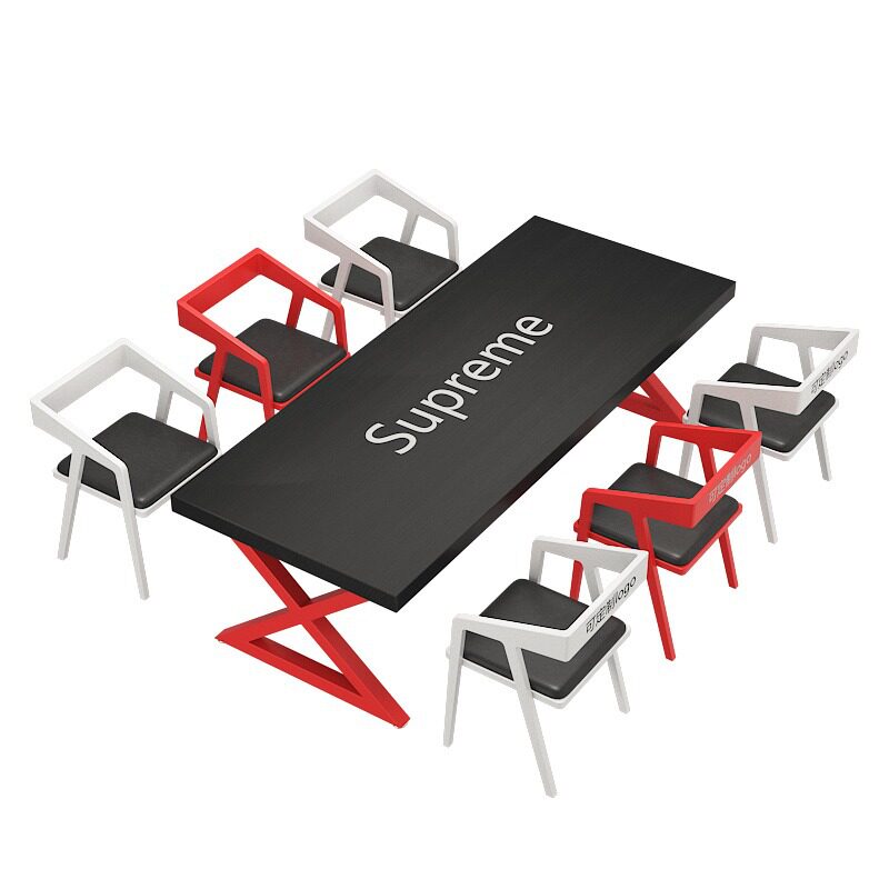 工业风实木餐桌简约咖啡厅奶茶店桌椅组合酒吧办公室会议桌长条桌