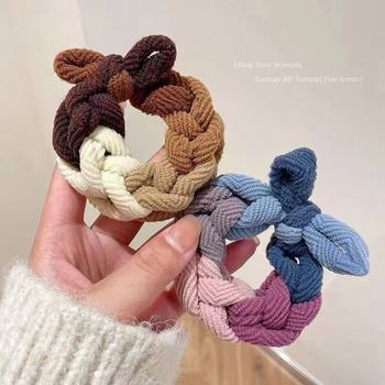 Butterfly hand-woven hair rope thickened thick high elastic ponytail hair rope simple ball head hair band female rubber band