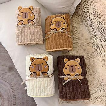 Kapi Bala Towel Bath Towel suit Coral Fleece Two-piece Set Soft Absorbent Face Washing Towel Household Bath Towel