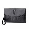 High-End Crocodile Pattern Men's Clutch Bag Black Genuine Leather Soft Leather Wallet New Large-Capacity Envelope Bag Clutch Bag