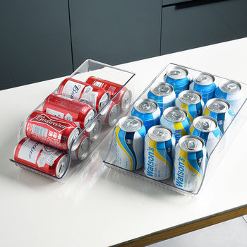Coke Sprite canned rolling refrigerator storage box pet cans beverage bottle storage pull-out finishing box