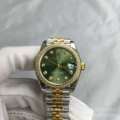 Diary women's watch drill circle with golden green surface point diamonds
