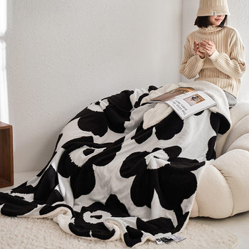 Winter Warm Velvet Thickeneded Double-layer Jacquard Blanket Printed Office Blanket Nap Blanket Air-conditioning Blanket Dormitory Blanket