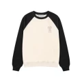 Black/apricot [682 raglan sleeve round neck style]