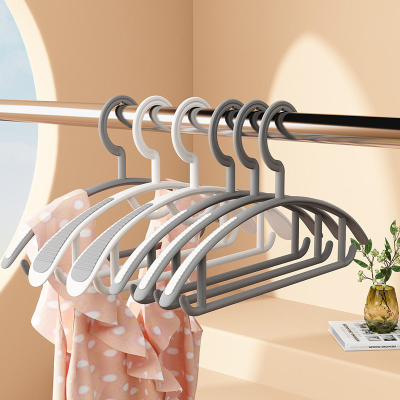 Plastic Half-Round Wide-Shoulder Non-Slip Clothes Hanger, Non-Marking, Narrow-Shoulder, Thickened Clothes Hanger