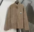 Long-sleeved fur coat-brown