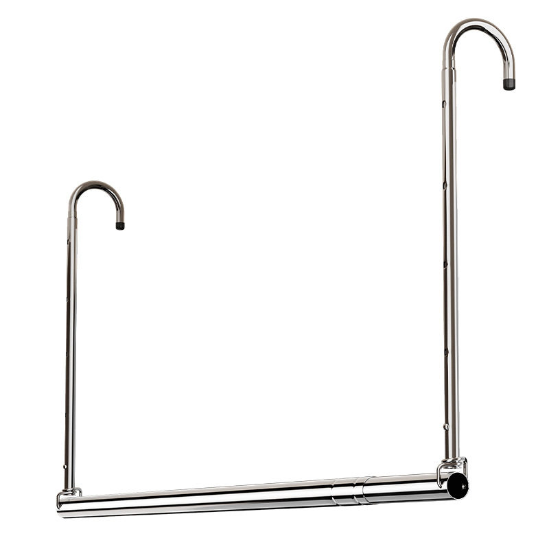 Drying Rack Household Balcony Telescopic Clothes Drying Rod Lifting Clothes Defender Hanging Punch-free Stainless Steel Clothes Drying Rod