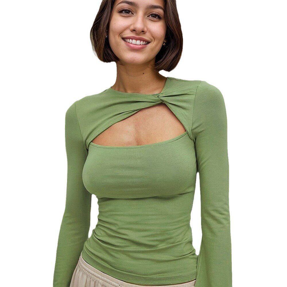 Womens Hollow Out Layered T Shirt Slim Fit Trendy Style Spring Summer Wholesale Available custom packaging