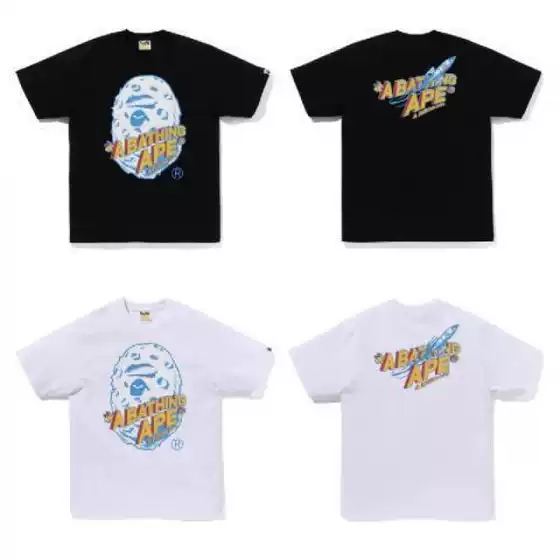 Japanese-Style Trendy Brand Ape Miami International Collaboration Loose Sports Camouflage Cotton Unisex Short-Sleeve T-Shirt Cross-Border