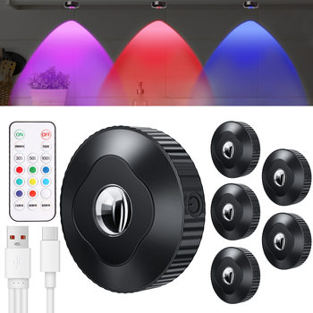 2024 New Creative RGB Colorful Wine Cabinet Light USB Rechargeable Cabinet Light Remote Control Night Light Bedroom Atmosphere Light