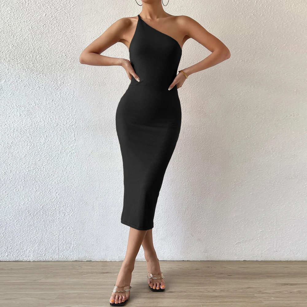 Sleeveless Asymmetrical Backless Midi Dress Sexy Fit Elegant Design Comfortable Fabric Perfect for Parties or Evening