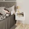 Bedroom Nightstand with Drawers, Small Wooden Bedside Cabinet, Small Apartment Storage Cabinet, Living Room Sofa Side Table Yx