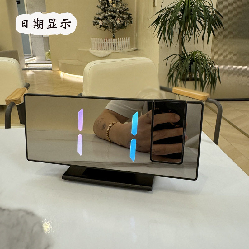 Cross-Border Projection Clock Student Digital Clock Led Large Screen Desktop Creative Alarm Clock Mirror Digital Smart Alarm Clock