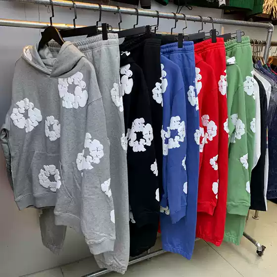 Fashion Brand Sweater suit DENIM Kapok Casual Hoodie European and American Fashion Sports suit for Men and Women