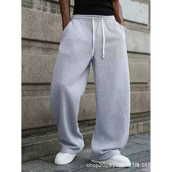 Cross-Border Foreign Trade In-Stock American-Style Trendy Casual Pants for Men, Loose Drawstring Sports Pants, Amazon Trendy Versatile Sweatpants