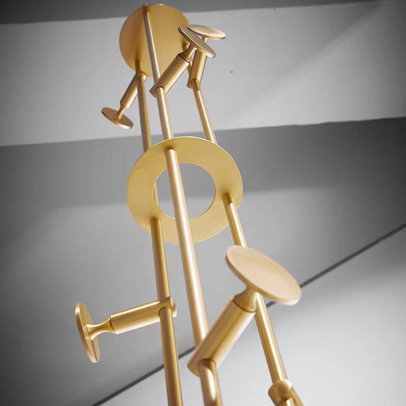 All-Copper Light Luxury Creative Living Room Bedroom Floor-Standing Coat Rack Simple Home Entrance Clothes Rack Clothes Rack