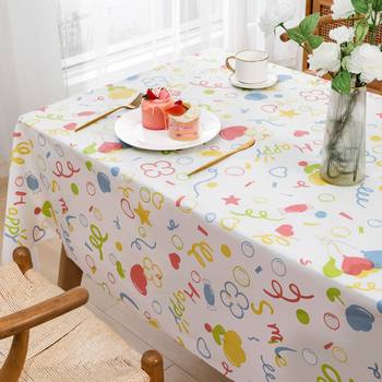 Children's Birthday Festival Party Waterproof Oil Tablecloth Kindergarten Activity Tablecloth Cartoon Festive Children's Fun Table Cover