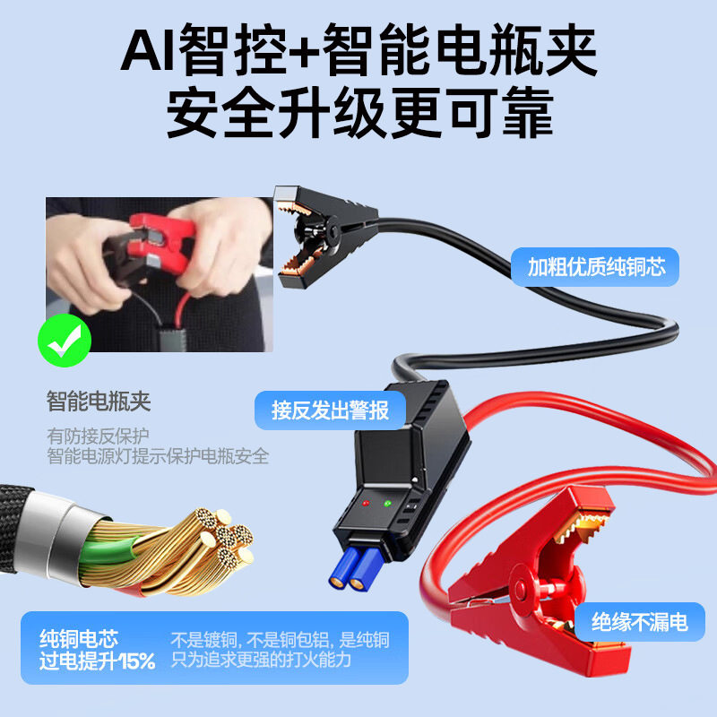 Car Emergency Jump Starter with Air Pump Integrated Device, Portable Power Bank for Car Use, Dedicated Emergency Jump Starter Tool