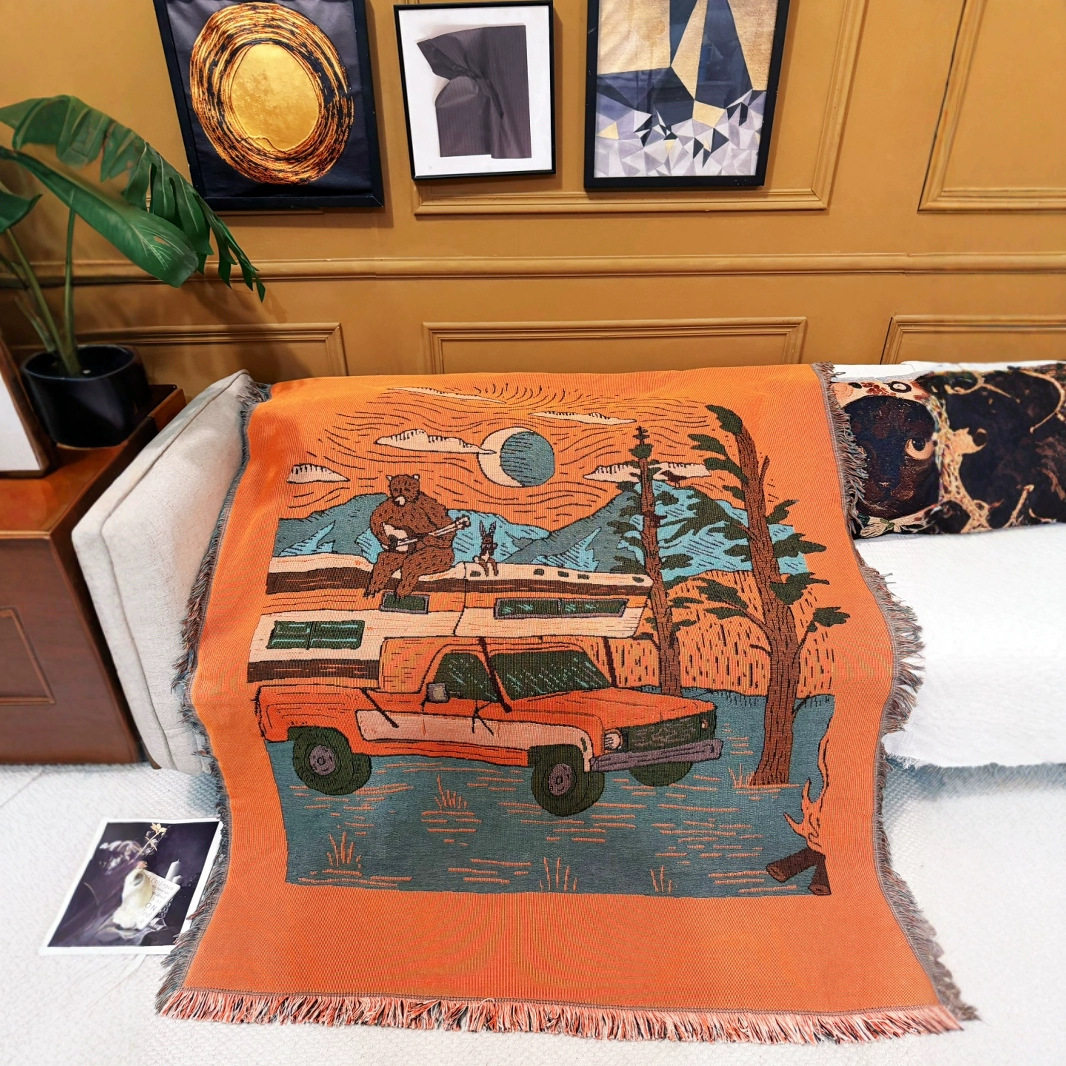 Lunch Break Blanket Sofa Dragon Leisure Towel Blanket Cover Blanket Knitted Anime Thread Blanket Outdoor Camping Style Blanket Ins Style Home