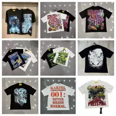 26Ss Cross-Border Trendy Brand Guapi American Retro Heavy-Duty Screen-Printed Trendy Summer New Round-Neck Short-Sleeve T-Shirt