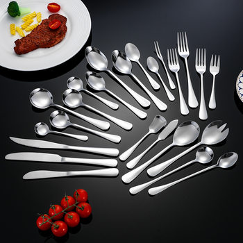 1010 stainless steel tableware knife, fork and spoon suit household thickened stainless steel Western tableware Spoon gift hotel supplies
