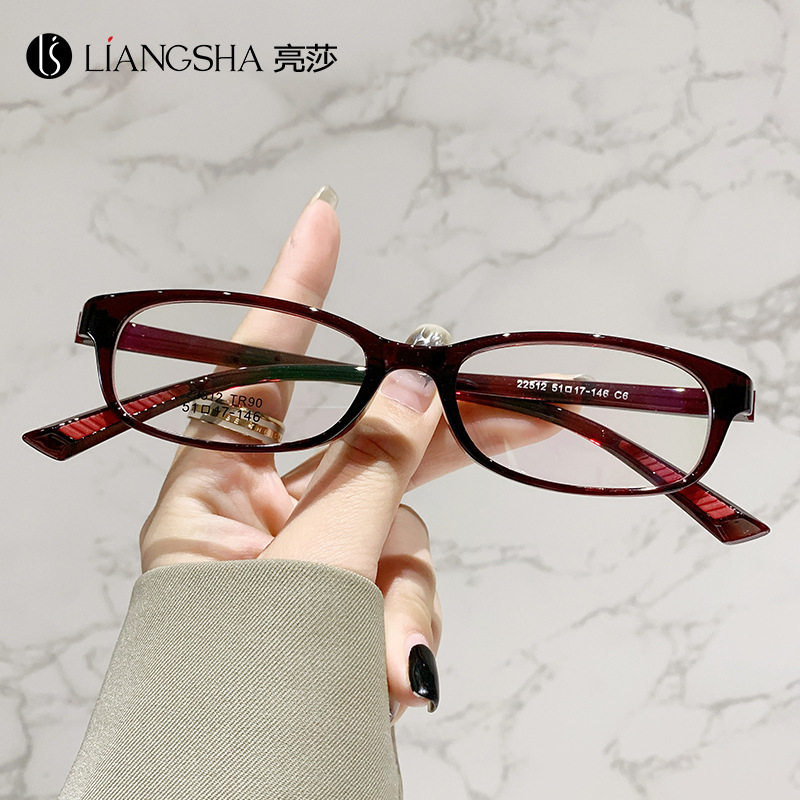 Foreign Trade Cat's Eye Retro Glasses Frame Artistic Small Frame with Height Number Screwless Light Frame Non-slip Foot Myopia Glasses
