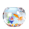 Office Desk Glass Fish Tank Goldfish Tank Aquarium Living Room Small Desktop Turtle Tank Transparent Round Home Shihua
