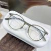 New Tr Pure Titanium Glasses Frame Korean Style Milk Coffee Large Frame Round Can Be Equipped with Prescription Anti-Blue Light Plain Women's Glasses Frame