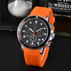 E-Commerce Exportwis Men's Business Pin Buckle Casual Spiral Crown Full-Function Quartz Watch Cross-Border Sports