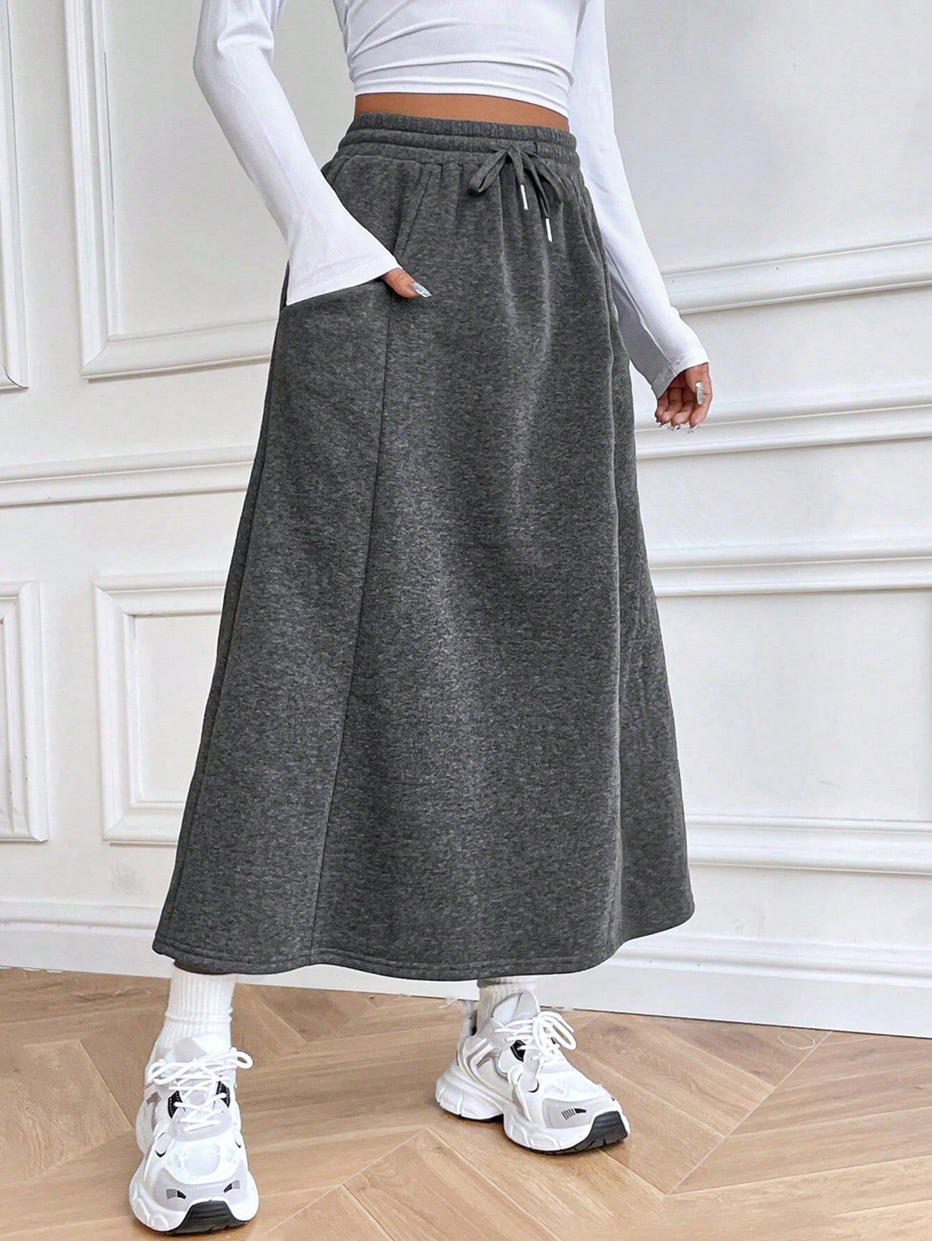 Casual Midi Skirt Elastic Waist Versatile Design Autumn Winter Style Wholesale Availability bulk order