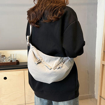 2024 Women's Autumn Versatile Crossbody Bag Chest Bag Croissant Bag Dumpling Bag Urban Simple Shoulder Bag New Autumn Model