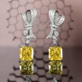 Yellow diamond ice flower cut [price per pair]