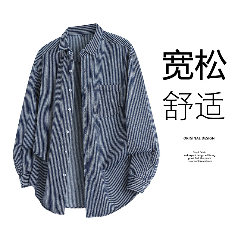 Áo Khoác Nam Chất Liệu Jean Bò Dài Tay Kín Cổ Hàng Mùa Xuân Thu Đông