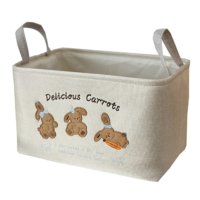 Cartoon Fabric Thickened Storage Basket Home Wardrobe Clothing Storage Box Student Children's Room Dormitory Car Snack Basket