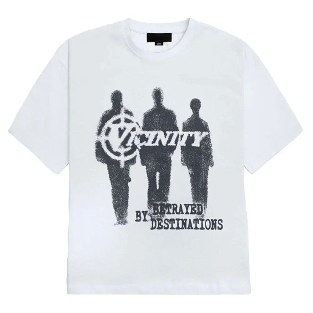 Y2k street hip-hop letter print pure cotton oversized T-shirt men's short-sleeved new Harajuku style fashion Gothic T-shirt top