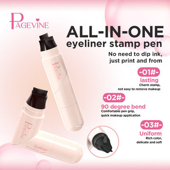 Cross-Border Page Vne Rotating Eyeliner Stamp Pen, Natural and Long-Lasting Double-Ended Eyeliner Stamp Pen, Quick-Drying and One-Print Molding