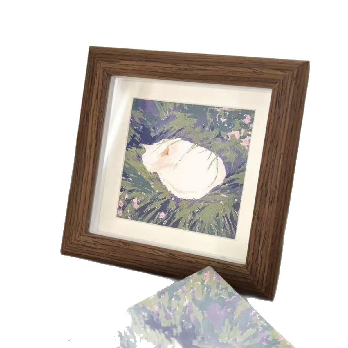 Mini Square 4 Inch 3.5 Small Photo Frame Oil Painting Stick Hollow 1.4cm Photo Frame DIY Handmade Works Table Calligraphy