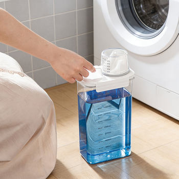Japanese Washing Powder Storage Box Household Laundry Liquid Storage Bottle Washing and Protection Supplies Packing Cans with Measuring Cup Storage Jar