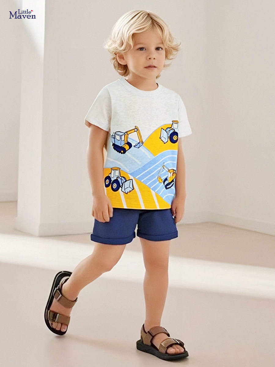 Ensemble garçon, tenue enfant dessin animé manche courte, vente en gros ensemble garçon deux pièces