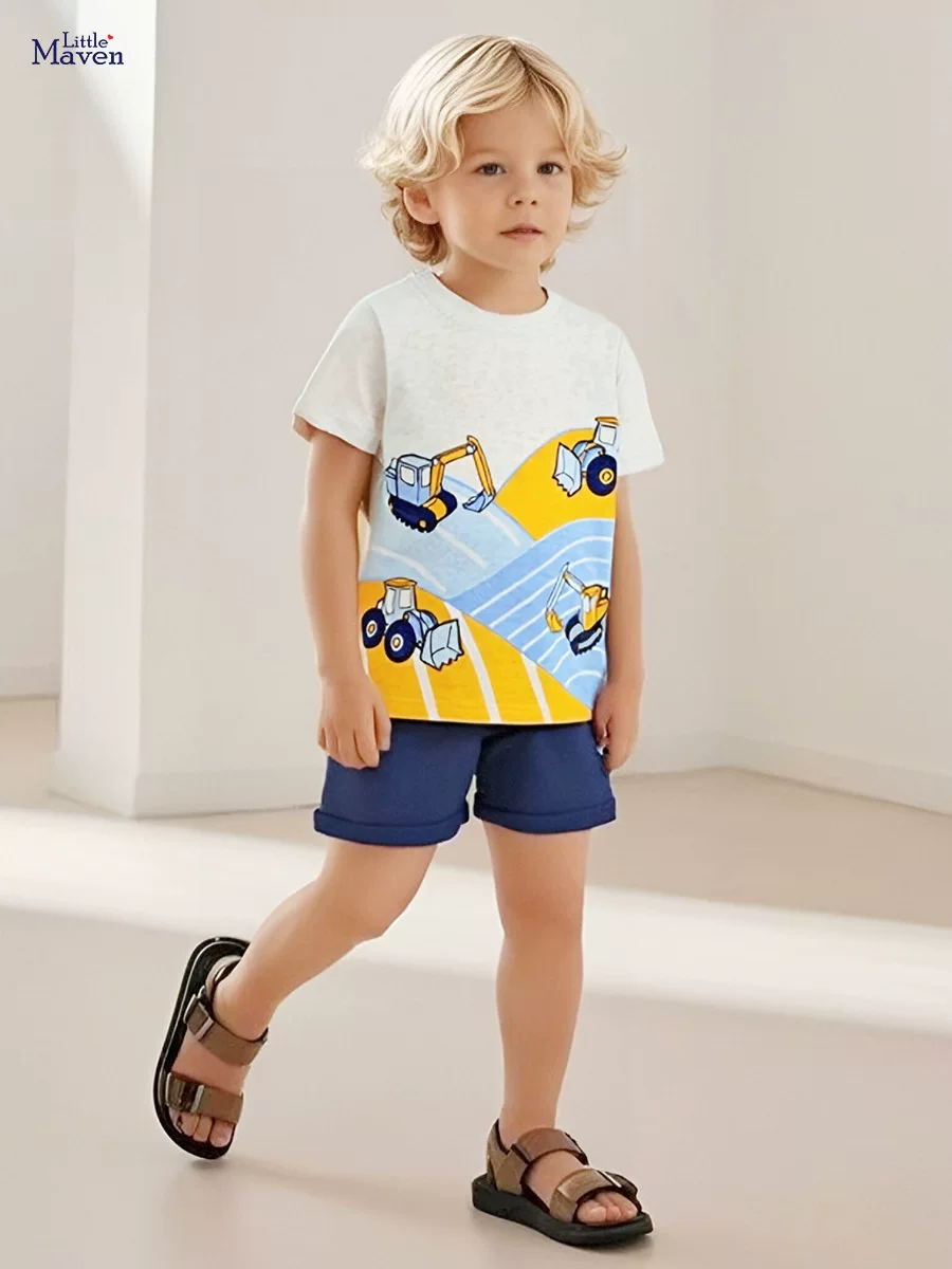 Ensemble garçon, tenue enfant dessin animé manche courte, vente en gros ensemble garçon deux pièces