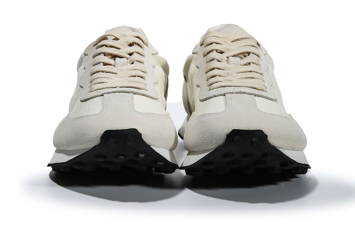Giày sneaker nam da bò thật phối âu phong cách thể thao — Màu trắng