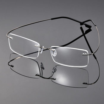 Manufacturer Wholesale Titanium Alloy Super Elastic Frameless Men's and Women's Metal Glasses Frames Business Ultra-Light Myopia Glasses Reading Glasses Frames