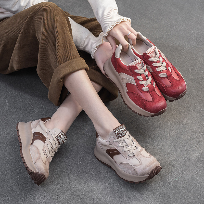 Giày Thể Thao Nữ Mũi Tròn Tăng Chiều Cao Đế Cao Hàng Mùa Hè