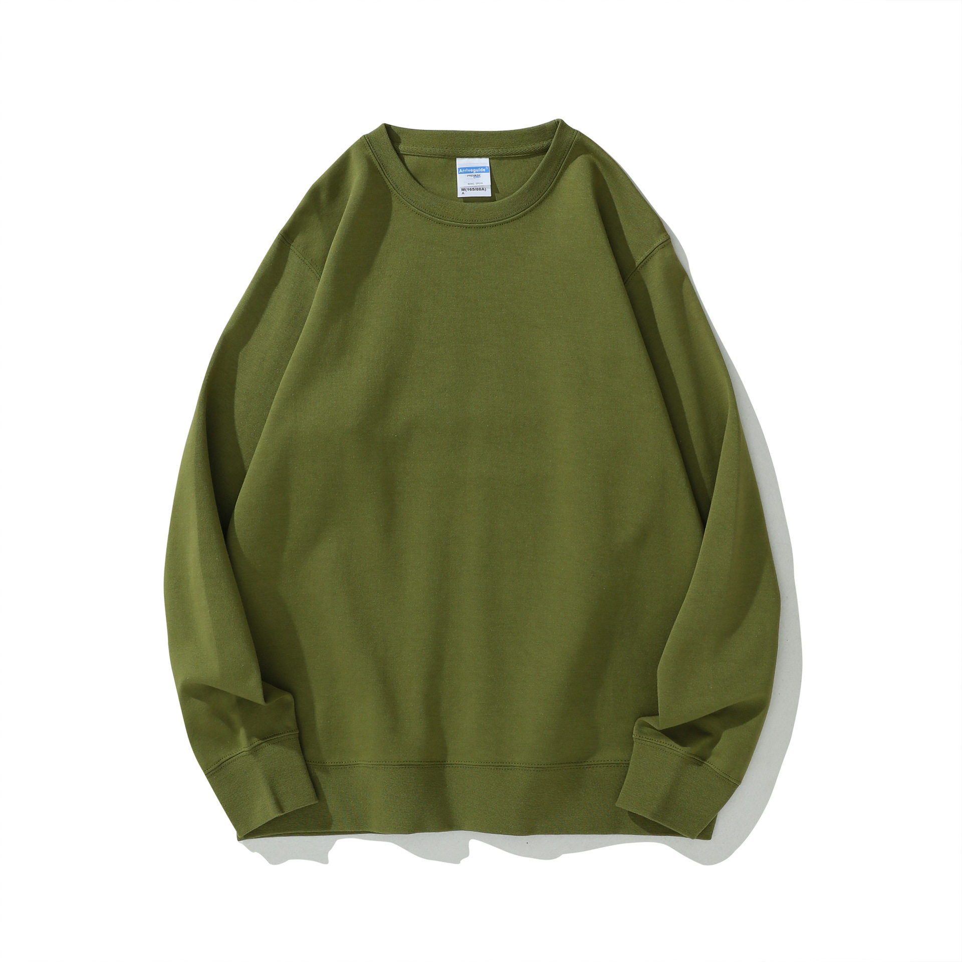 男装秋季AG300克男士健康布纯色长袖圆领卫衣男休闲潮牌跨境印花