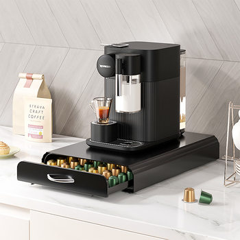 Cross-border Nespresso capsule storage box 60 carbon steel pull dust-proof box black factory direct supply