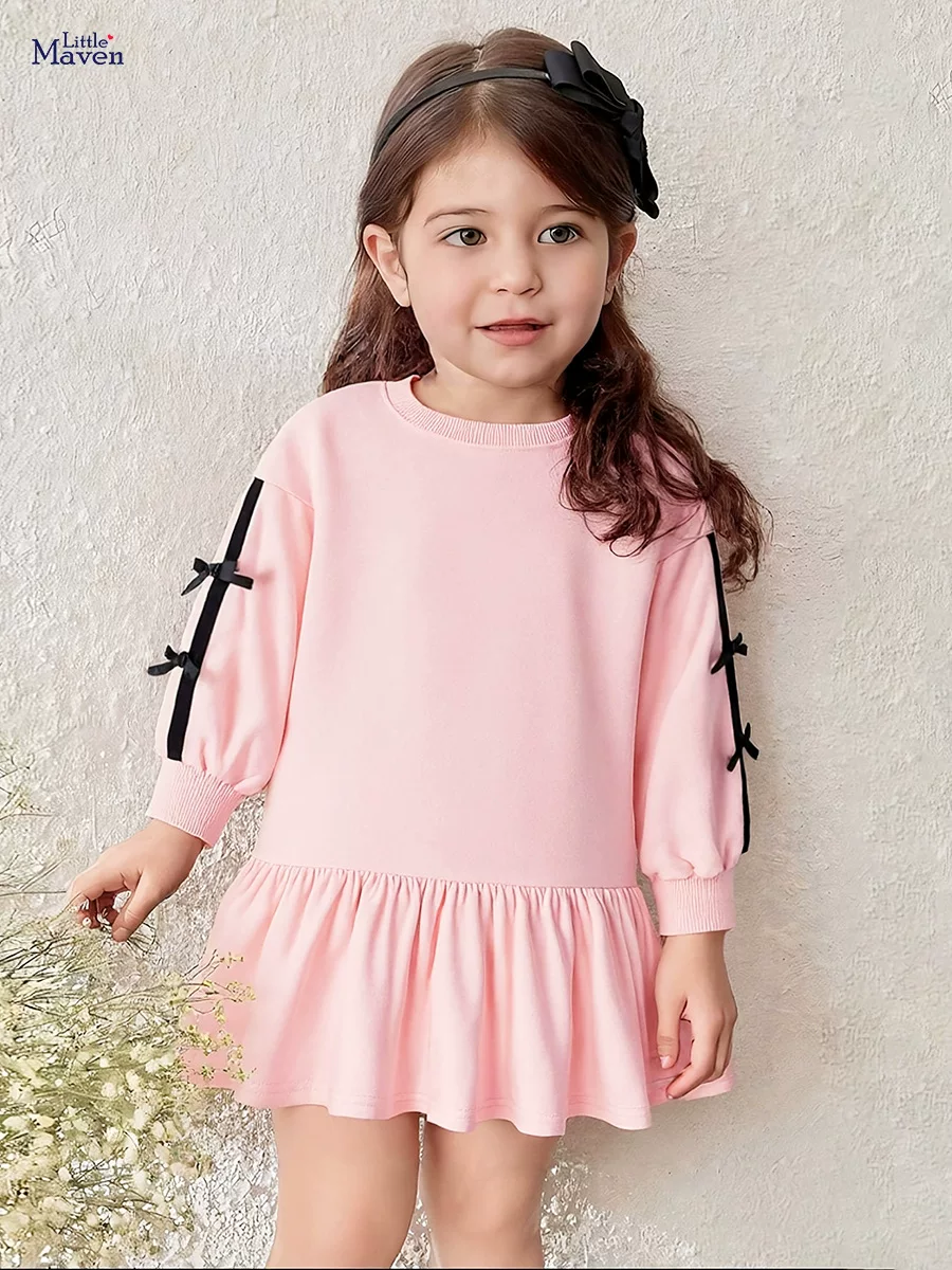 Girls' Cute Autumn Solid Color Dress from Source Factory, Kids' Dress