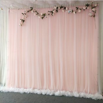 Wedding Stage Double-Layer Background Gauze Curtain Cloth Curtain Decoration Birthday Kindergarten Scene Layout Popular Live Broadcast Curtain